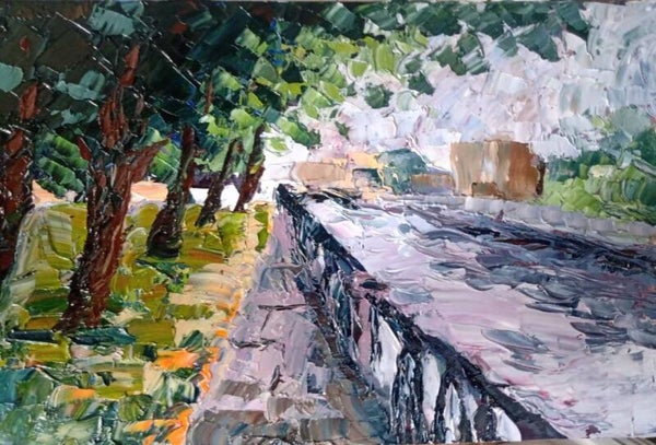 Saint Peterburg art Oil painting Seven bridges