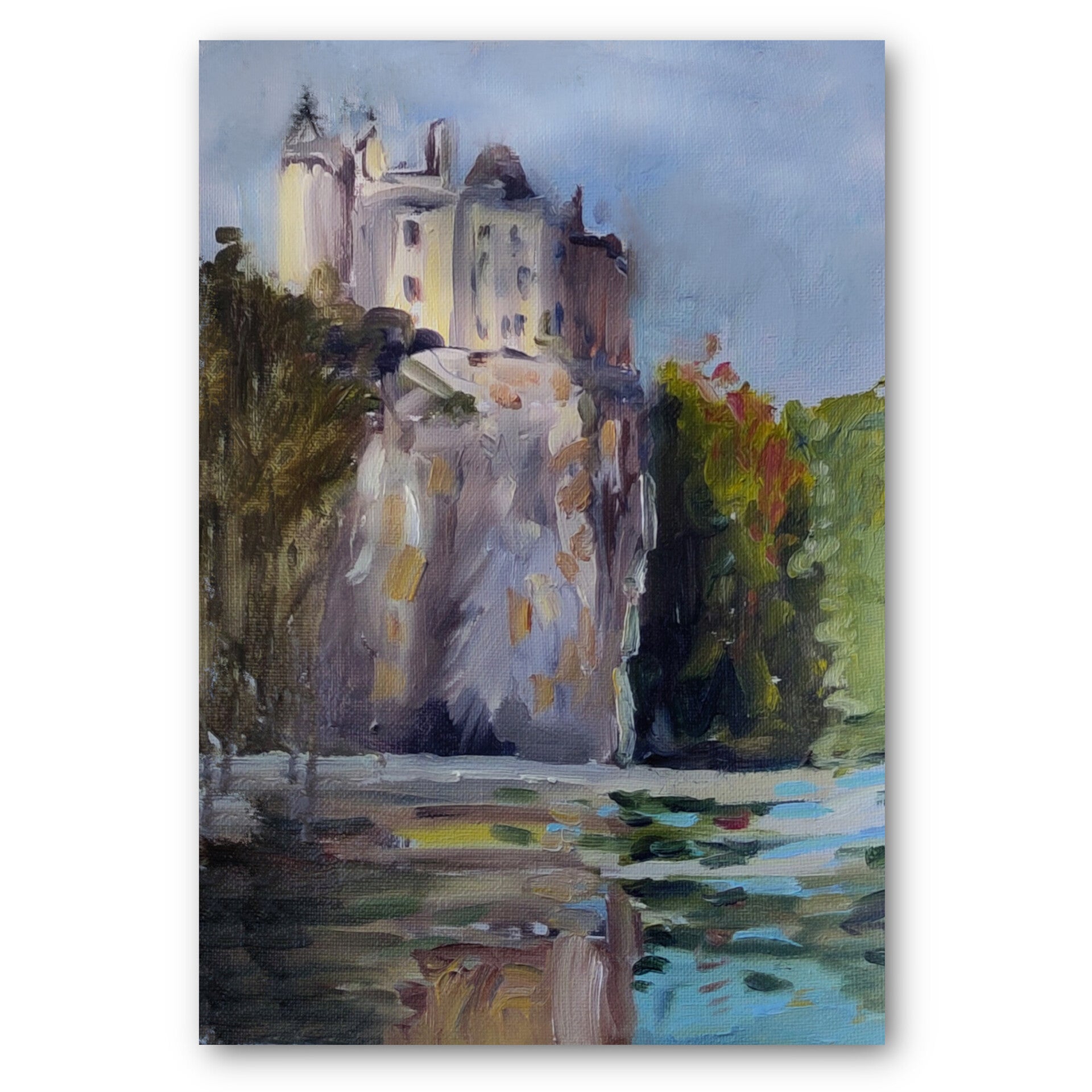 Belgian Castle Walzin Original oil art from life