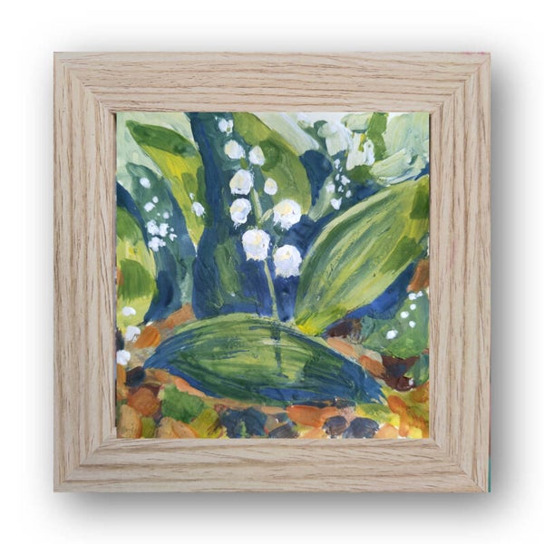 Lily of the valley Original Gouache paitning Handmade artwork
