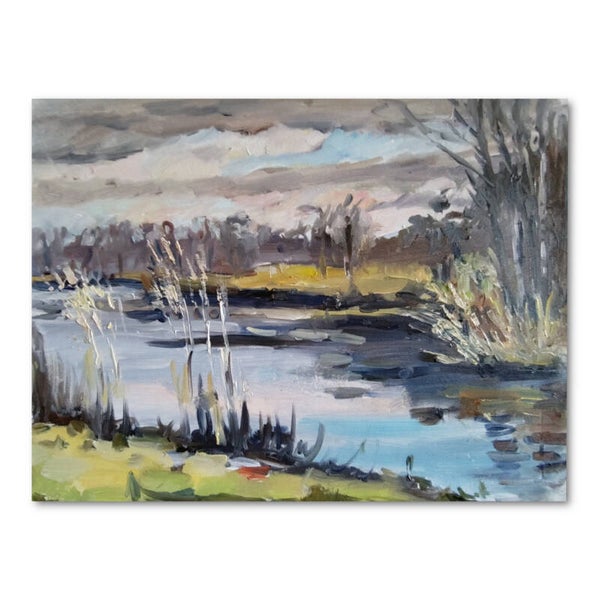 Spring landscape cherry blossom Oil original painting