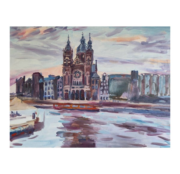 Amsterdam Sint Nicolaas Church Original Painting | Julia Palette Knife