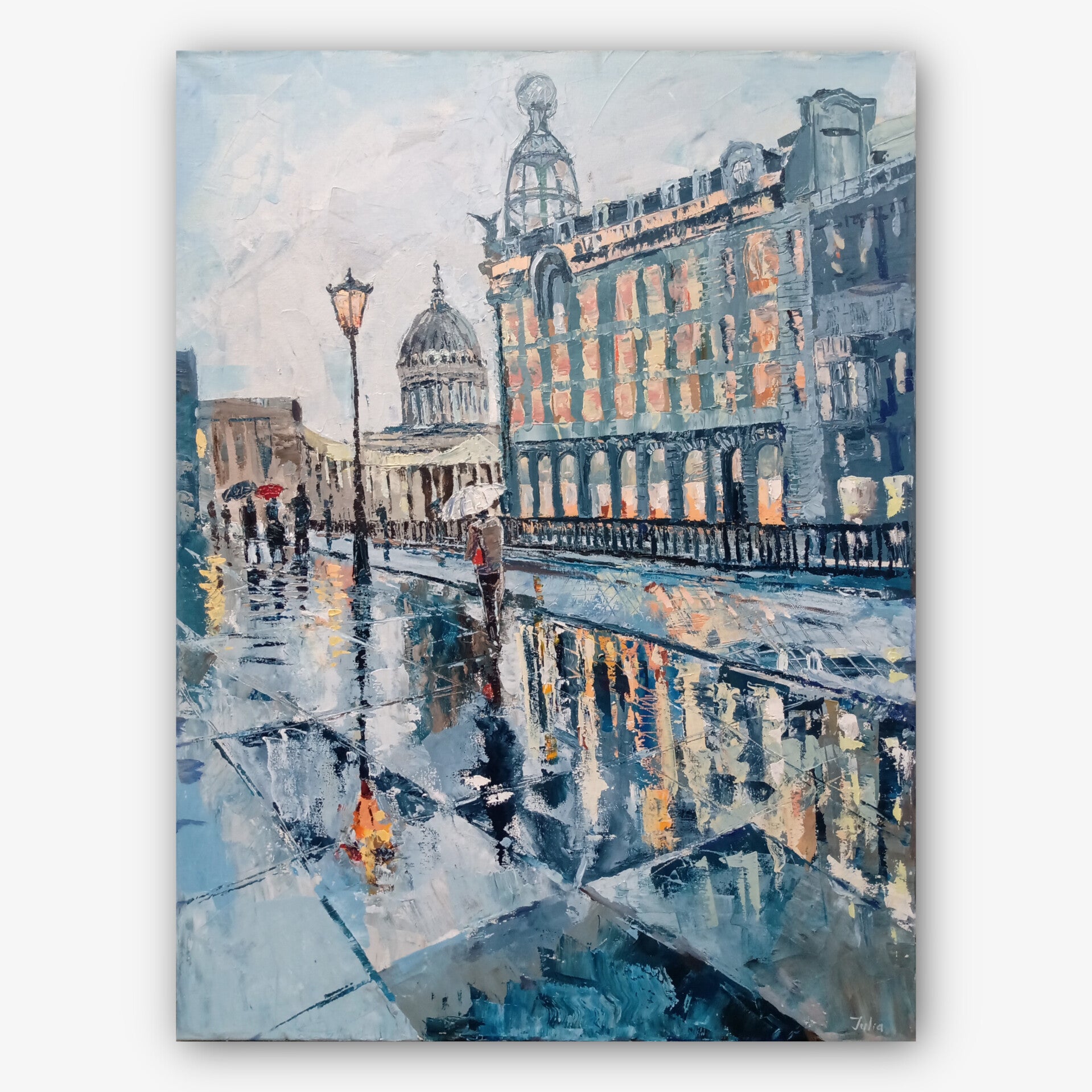 Санкт Петербург Невский проспект Дождь Дом Зингера Картина маслом на холсте