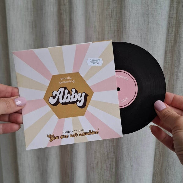 Proefdruk LP geboortekaartje 'Abby'