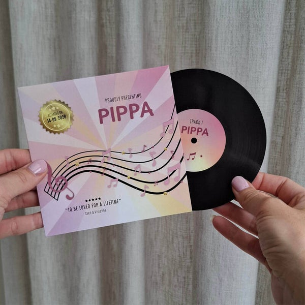 Proefdruk LP geboortekaartje 'Pippa'