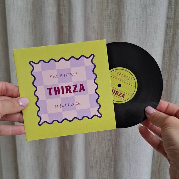Proefdruk LP geboortekaartje 'Thirza'