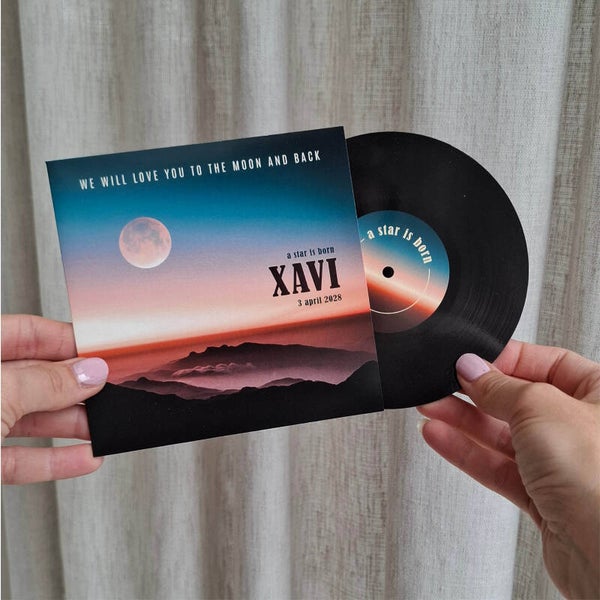 Proefdruk LP geboortekaartje 'Xavi'