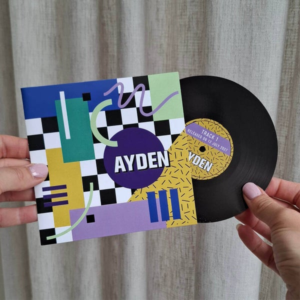 Proefdruk LP geboortekaartje 'Ayden'