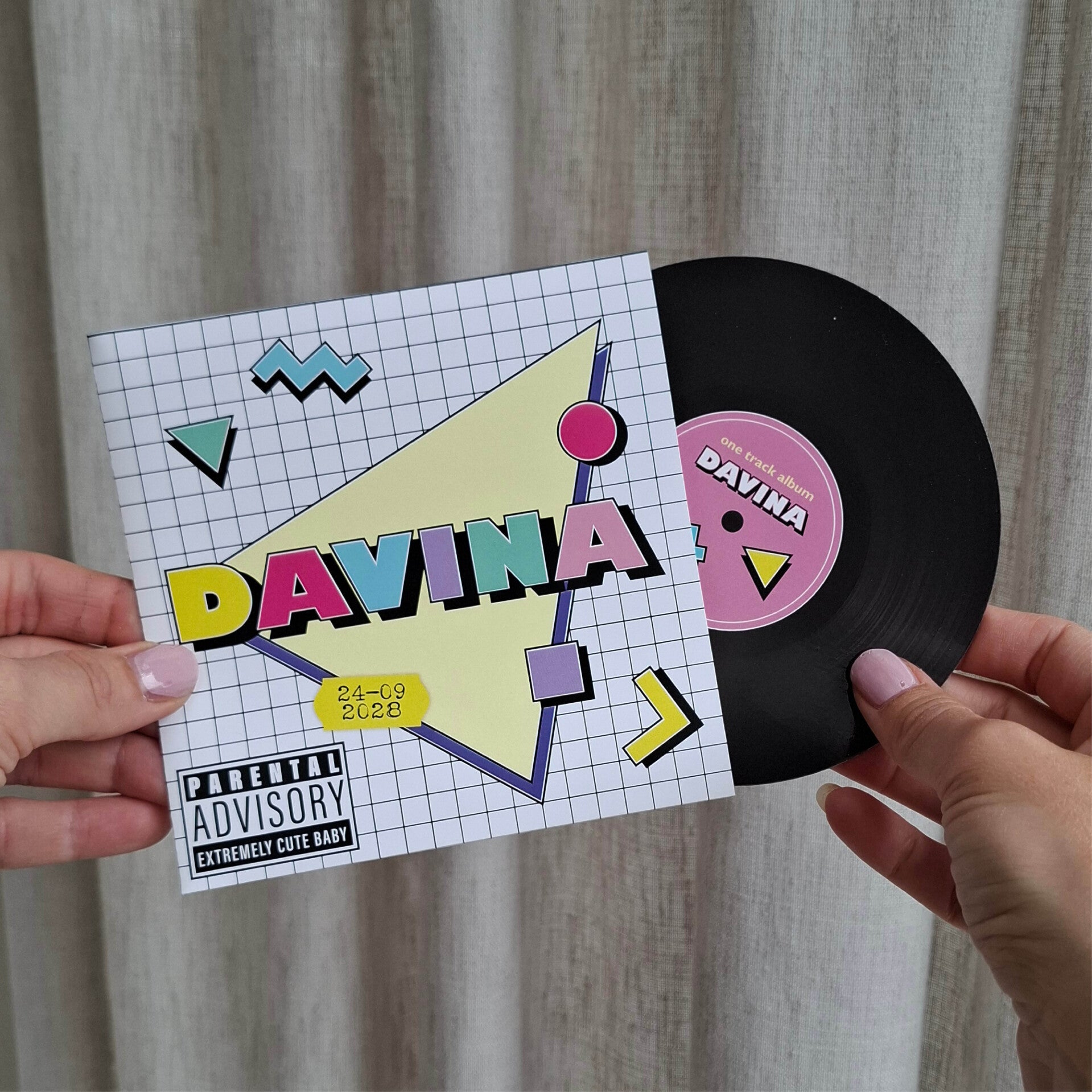 Proefdruk LP geboortekaartje 'Davina'