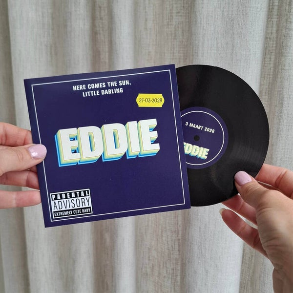 Proefdruk LP geboortekaartje 'Eddie'