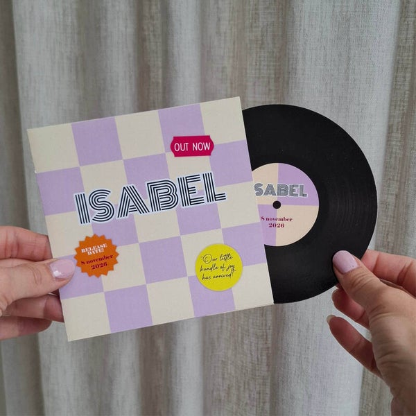 Proefdruk LP geboortekaartje 'Isabel'