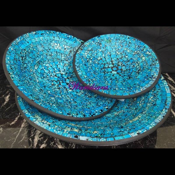 Mozaïek Schaal Rond Blauw