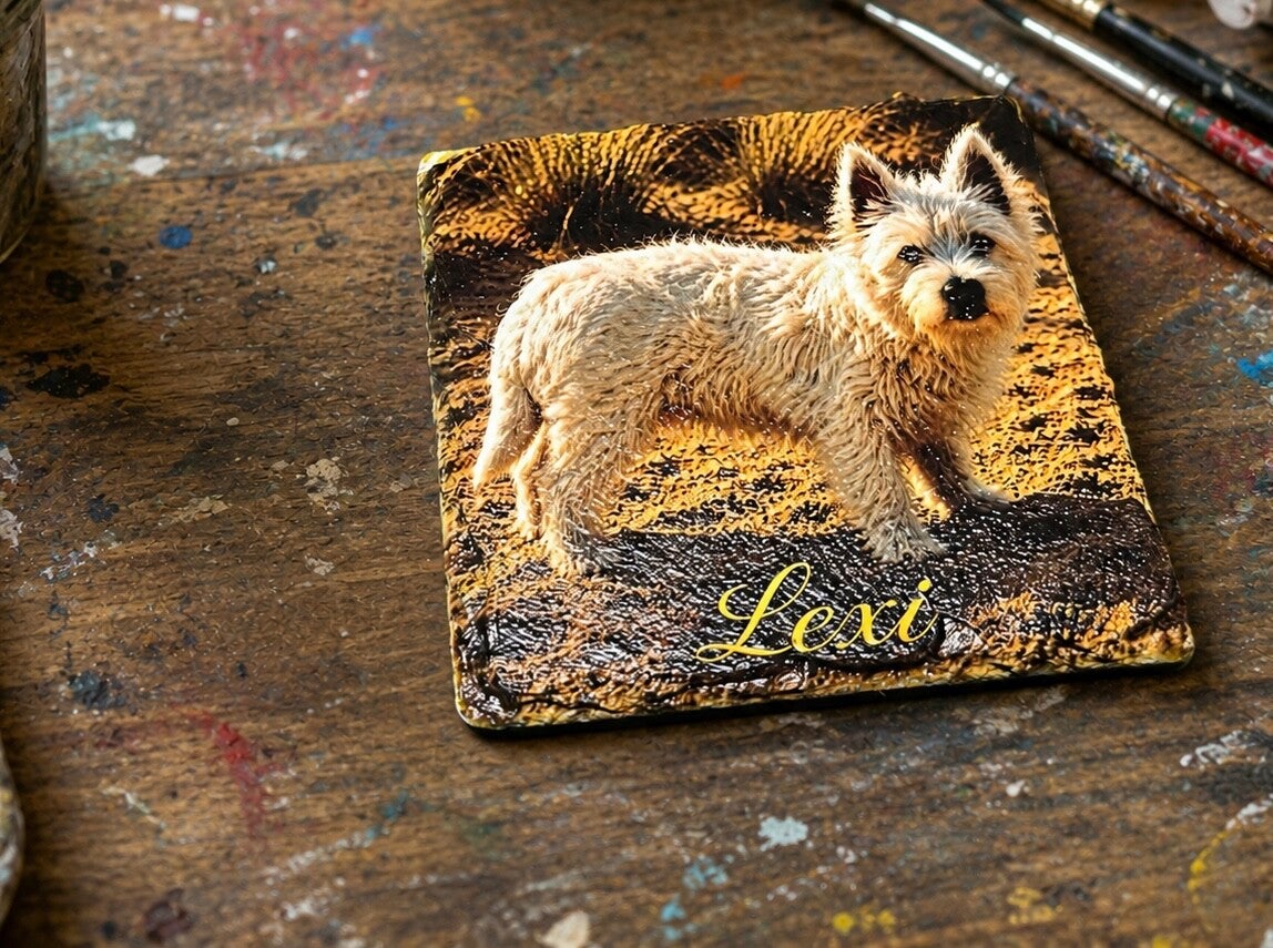 Your Dog On A Slate Coaster