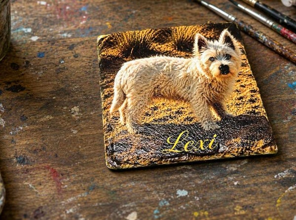 Your Dog On A Slate Coaster
