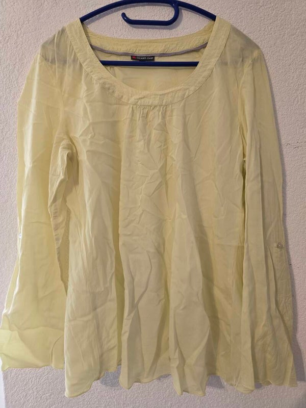Street One Bluse Gr. 40 - Hellgelb - Dünner Sommerstoff