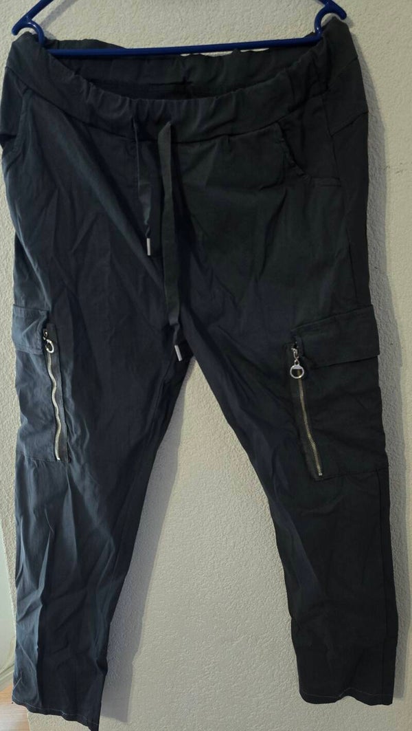 Lässige XXXL Hose Dunkelgrau - Cargo Stil