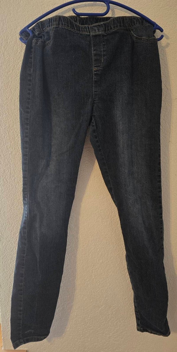 Bequeme Jeggings / Denim Hose Gr. 44 – Dunkelblau – Elastischer Bund – Nur 5x getragen