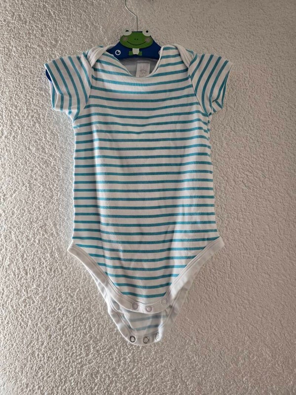 C&A Baby Club Body - Grösse 92 - Kurzarm - Blau-Weiss Gestreift