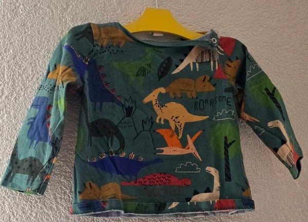 Langarmshirt Gr. 86 mit bunten Dinos - Top Zustand