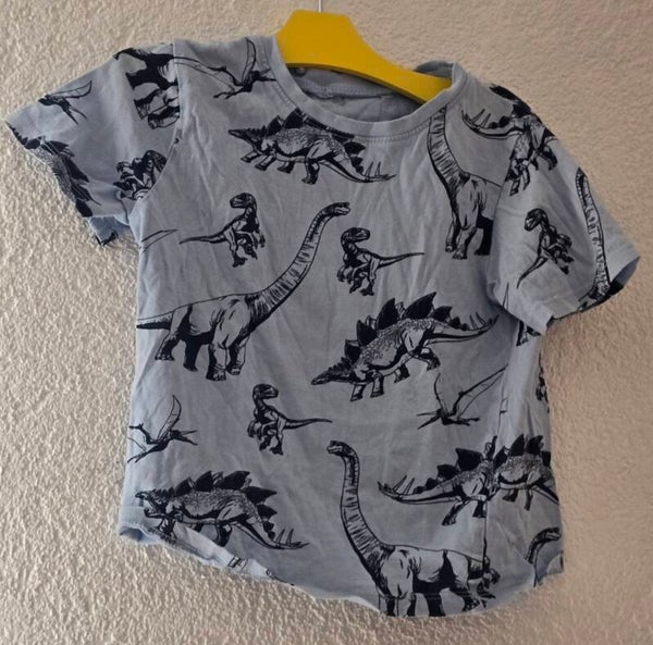Hellblaues Dinosaurier T-Shirt Grösse 86/92 für Jungen/Mädchen