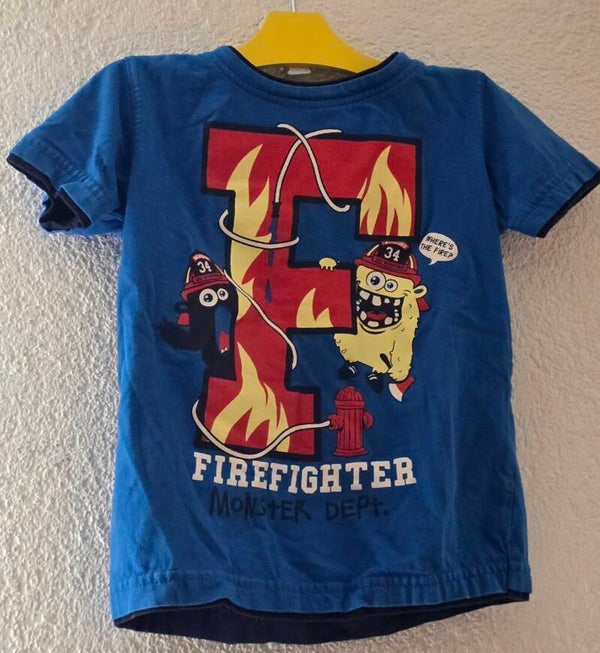 Lustiges Monster-Feuerwehr T-Shirt Grösse 98 von X MAIL