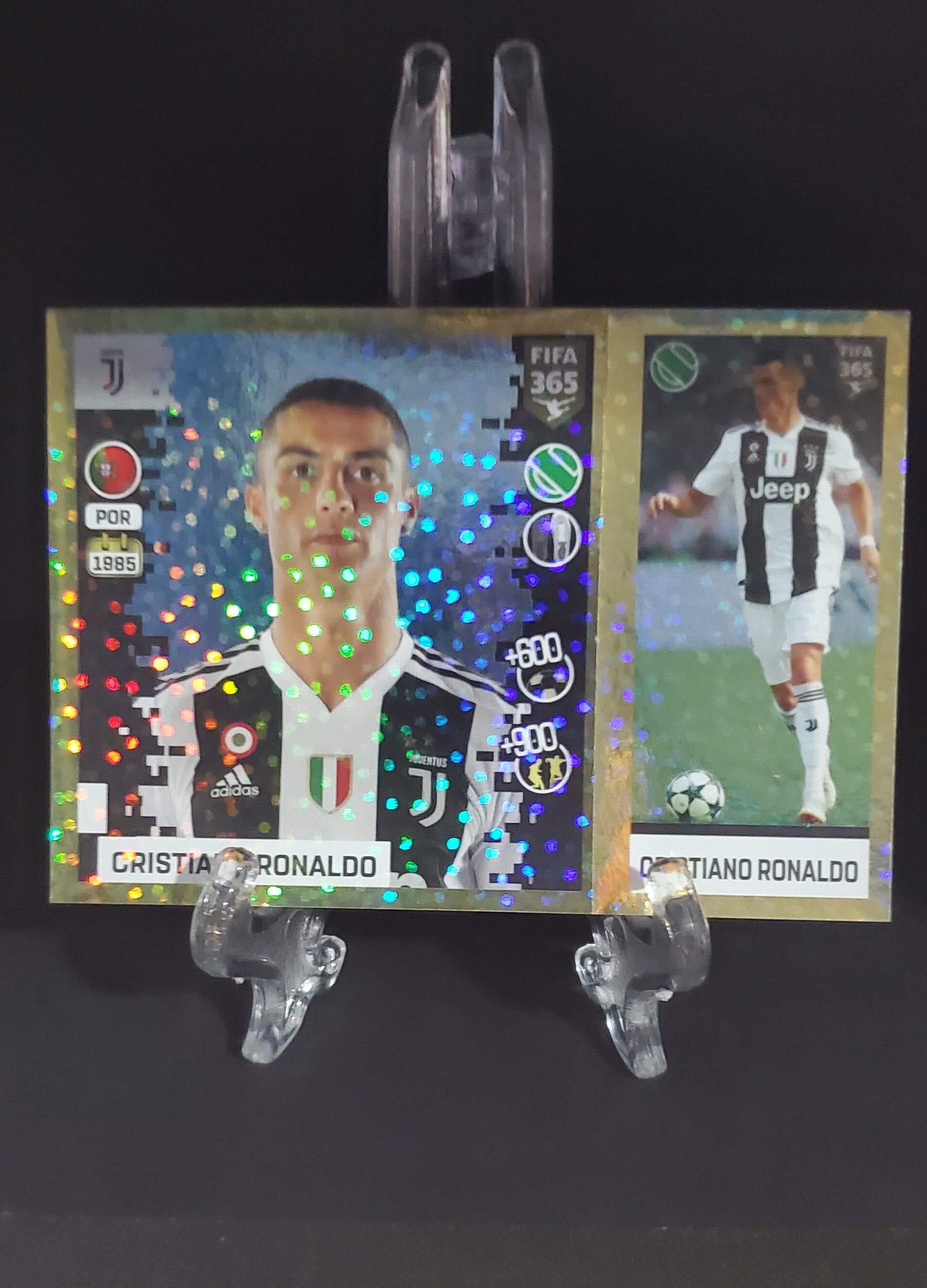 PANINI FIFA 365 2019 CRISTIANO RONALDO PEGATINA DE LÁMINA DORADA N.O 236