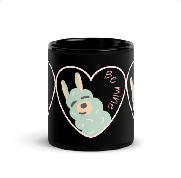 glänzende Tasse Herz Blau/Rosa