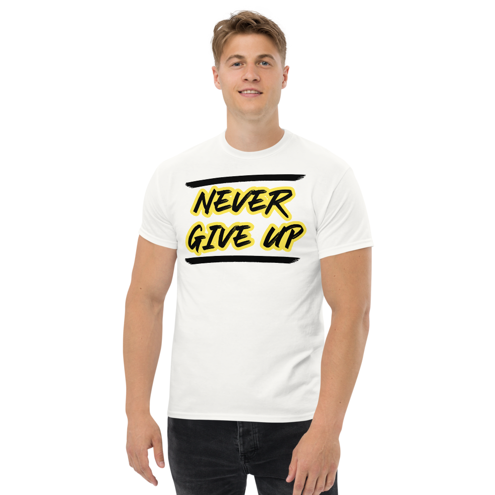 Herren-T-Shirt Never Give Up