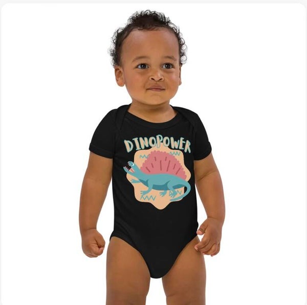 Babystrampler aus Bio-Baumwolle SPINOSAURUS DINOPOWER