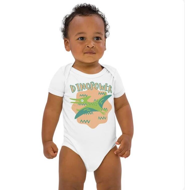 Babystrampler aus Bio-Baumwolle PTERODACTYLUS DINOPOWER