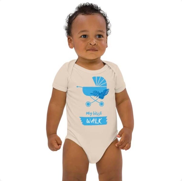 Babystrampler aus Bio-Baumwolle  MY FIRST WALK JUNGE