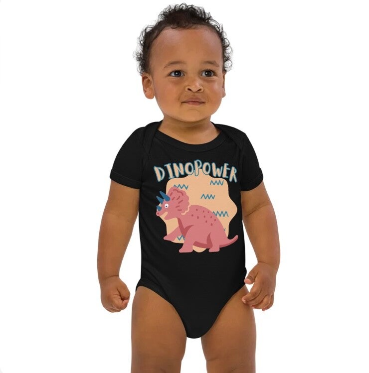 Babystrampler aus Bio-Baumwolle  TRICERATOPS DINOPOWER