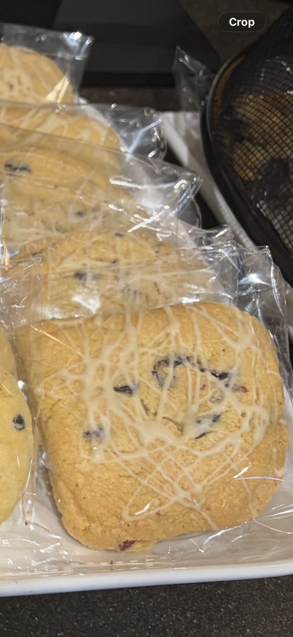 White chocolate and cranberry cookie