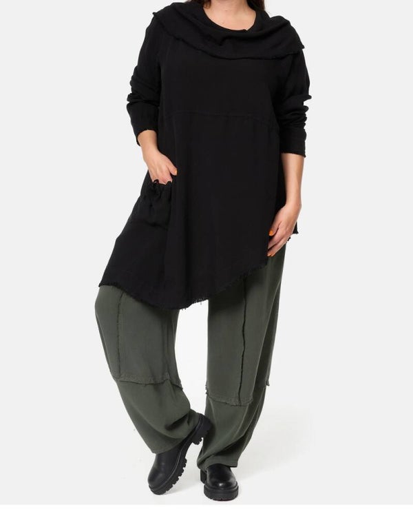 Prachtige zwarte Lagenlook tuniek van Kekoo – Nieuw! Maat 44/46
