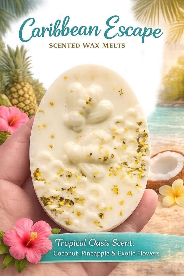 Artisan handmade Caribbean escape chunky soy snap bar
