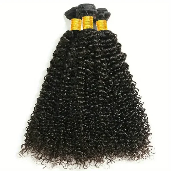 3 mèches de cheveux humains bouclés