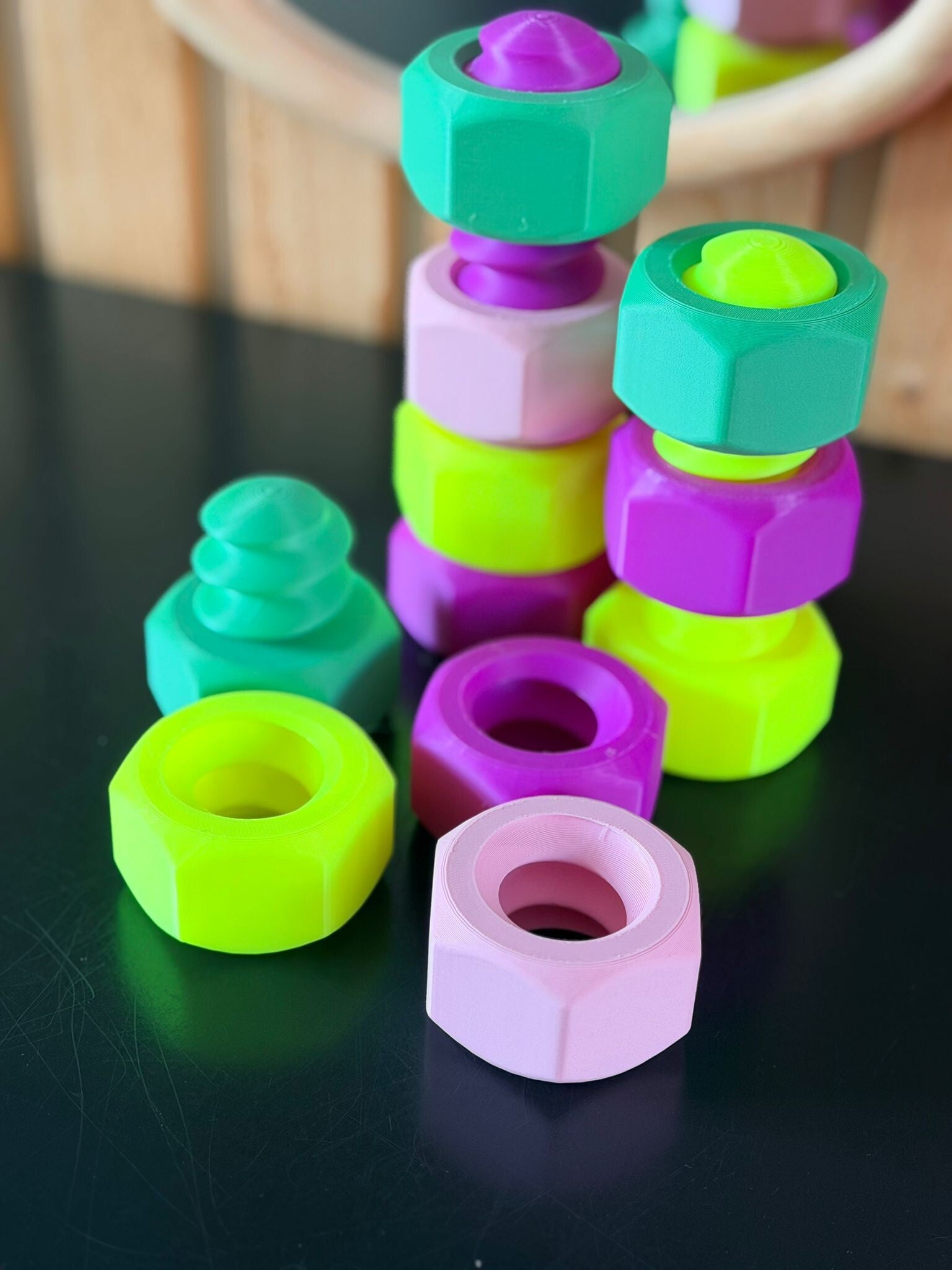 Stack & Click bouwset – 3D speelset (15 cm / 12 cm / 6 cm)