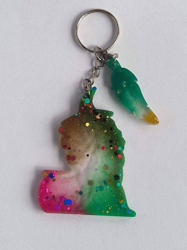 Resin Schlüsselanhänger „Zaubertrank-Hexe“