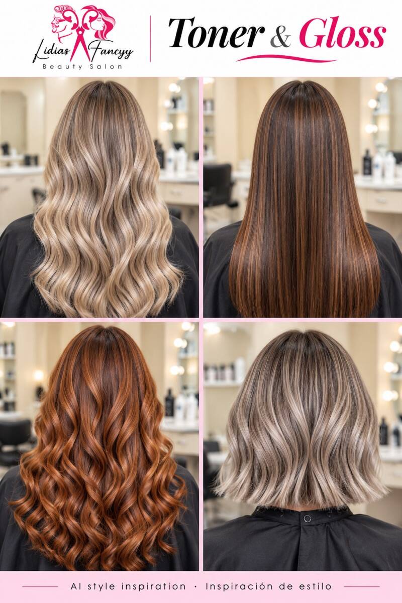 Gloss / Toner $95+ | Shine and tone refinement. Brillo y ajuste del matiz.