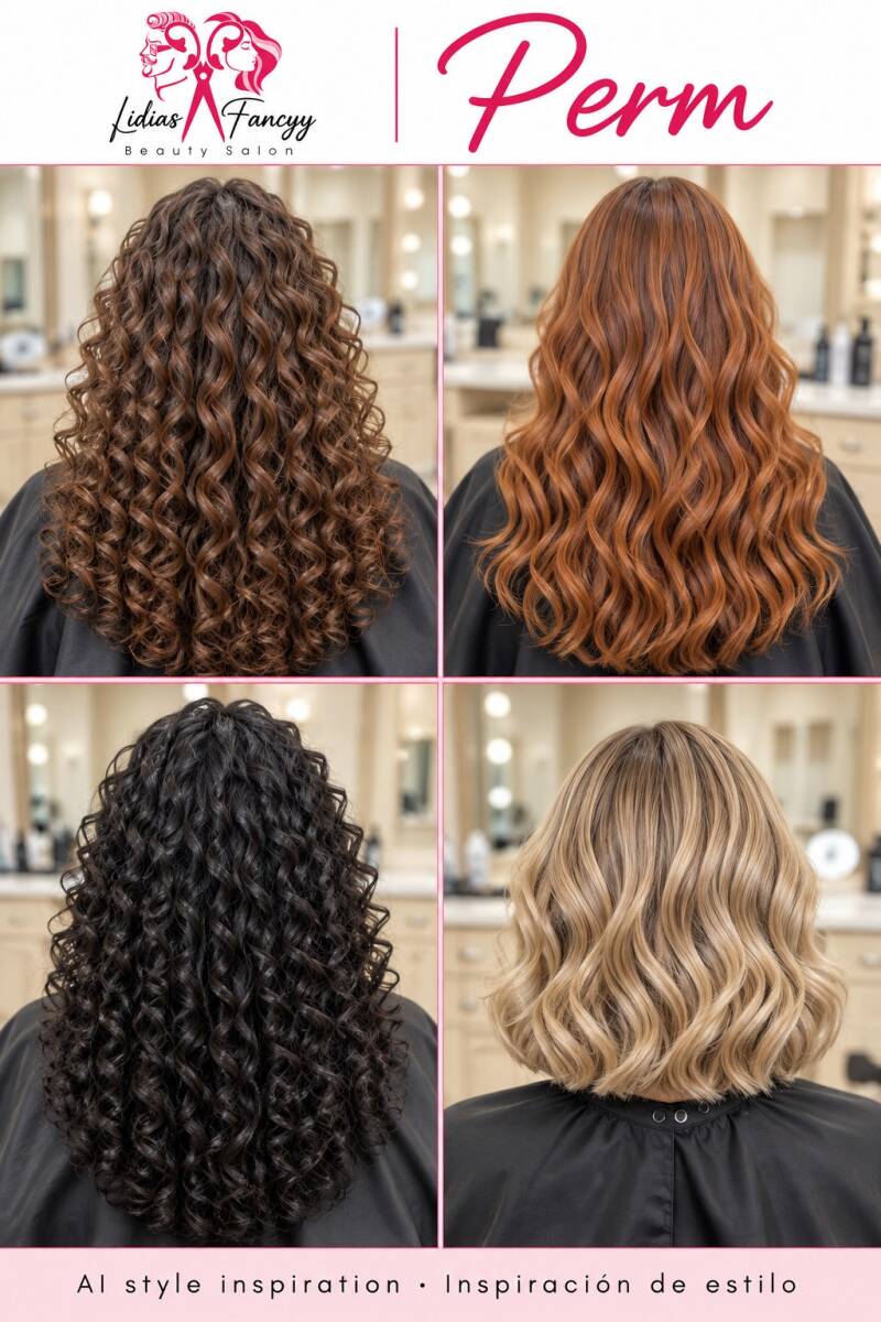 Perm $200+ | 2 hours / 2 horas. Curl and wave inspiration for different textures. Inspiración de rizos y ondas en distintas texturas.