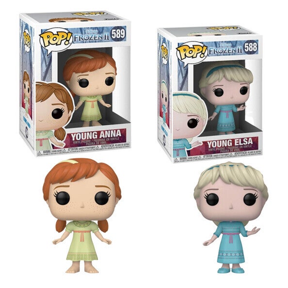 2 Figurines Funko Pop ! Reine des Neiges 2 : Elsa Jeune et Anna Jeune