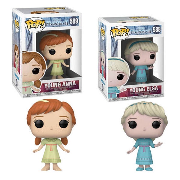 2 Figurines Funko Pop ! Reine des Neiges 2 : Elsa Jeune et Anna Jeune