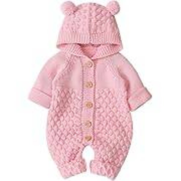 Bébé Capuche Tricoté Barboteuses