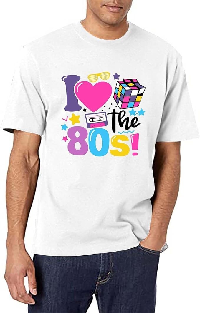 T-shirt ouvert pour homme Style rétro années 80