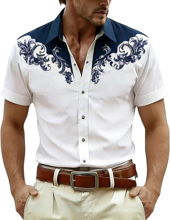 Chemise Western à Manches Courtes