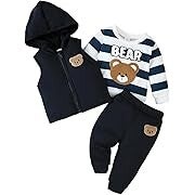 Ensemble 3 pièces pour bébé garçon avec veste à capuche