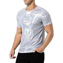 T-Shirt Métallisé Brillante Paillettes Manches Courtes
