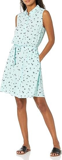 Robe chemise tissé sans manches