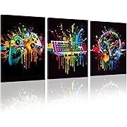 3Pcs Affiche Gaming avec Cadre, Décoration Murale