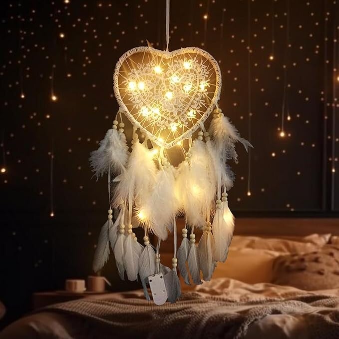 Attrape de Rêves en Plumes Fait à la Main