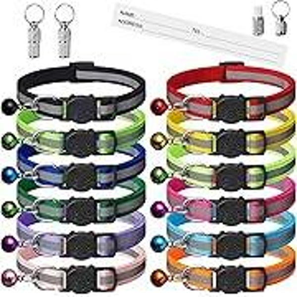 12 PCS Colliers Chat Réfléchissant